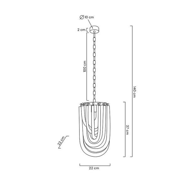 Lampa wisząca MURANO S złota - Moosee